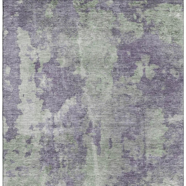 HomeRoots 8' X 10' Stylish Purple and Ivory Abstract Washable Area Rug with UV Protection for Modern Homes 649844