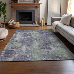 HomeRoots 10' X 14' Purple And Ivory Abstract Washable Rug - UV Protected, Durable, Pet-Friendly & Stylish! 649846
