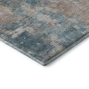HomeRoots 10' Teal and Ivory Abstract Washable Area Rug - Modern Design with UV Protection for Homes & Pets 649852
