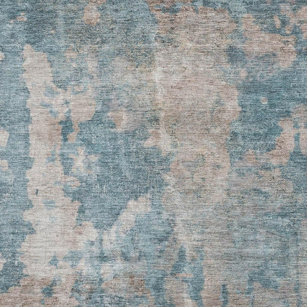 HomeRoots 10' Teal and Ivory Abstract Washable Area Rug - Modern Design with UV Protection for Homes & Pets 649852