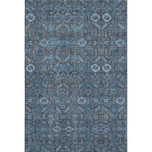 HomeRoots 5' X 8' Blue and Ivory Tribal Area Rug - Stain-Resistant, UV Protected for High-Traffic Spaces 649854