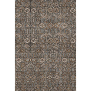 HomeRoots 9' X 12' Chocolate and Gray Tribal Area Rug - Washable, UV Protected, Perfect for Family Spaces! 649863