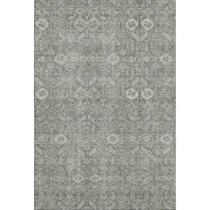 HomeRoots 5' X 8' Gray Tribal Area Rug - Washable, UV-Protected, Stain-Resistant for Modern & Boho Decor 649866