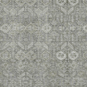 HomeRoots 8' X 10' Gray and Ivory Tribal Area Rug - Stylish, Stain-Resistant, UV Protected for Busy Homes 649868