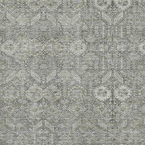HomeRoots 10' X 14' Gray and Ivory Tribal Area Rug - Durable, Stain-Resistant, UV Protected for Busy Homes 649870
