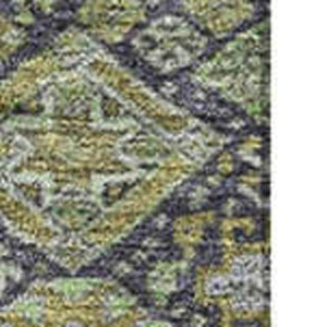 HomeRoots 10' X 14' Tribal Area Rug in Green, Gray & Ivory - Durable, Washable, UV Protected for Everyday Life 649876