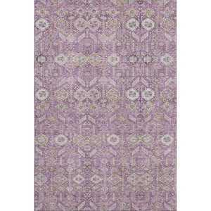 HomeRoots 9' X 12' Lavender & Ivory Tribal Washable Area Rug – Stylish, Stain-Resistant & UV Protected Decor! 649881