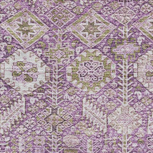 HomeRoots 9' X 12' Lavender & Ivory Tribal Washable Area Rug – Stylish, Stain-Resistant & UV Protected Decor! 649881