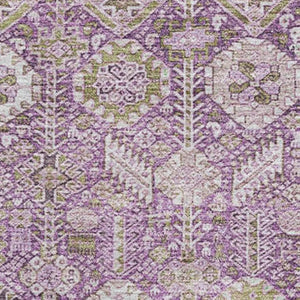HomeRoots 10' X 14' Lavender Tribal Area Rug - Soft, Durable, Washable with UV Protection for Every Room 649882