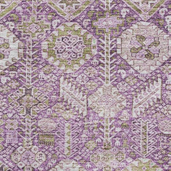 HomeRoots 10' X 14' Lavender Tribal Area Rug - Soft, Durable, Washable with UV Protection for Every Room 649882