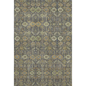 HomeRoots 10' X 14' Vibrant Rust Green & Gray Tribal Washable Area Rug with UV Protection for Every Space 649888