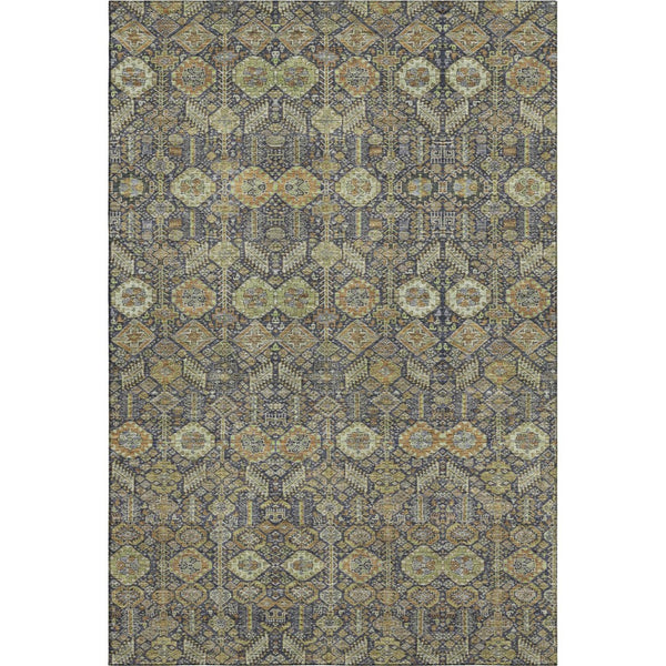 HomeRoots 10' X 14' Vibrant Rust Green & Gray Tribal Washable Area Rug with UV Protection for Every Space 649888