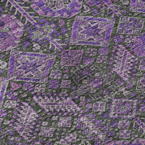 HomeRoots 8' Purple And Ivory Tribal Round Rug - Durable, Stain Resistant, UV Protected, Perfect for Any Space! 649891