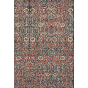 HomeRoots 8' X 10' Bold Tribal Washable Area Rug - Red Gold Gray with UV Protection for Stylish Living Spaces 649898