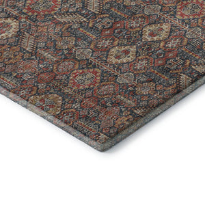 HomeRoots 10' X 14' Red Gold Gray Tribal Area Rug - UV Protected, Stain Resistant, Perfect for Family Spaces 649900
