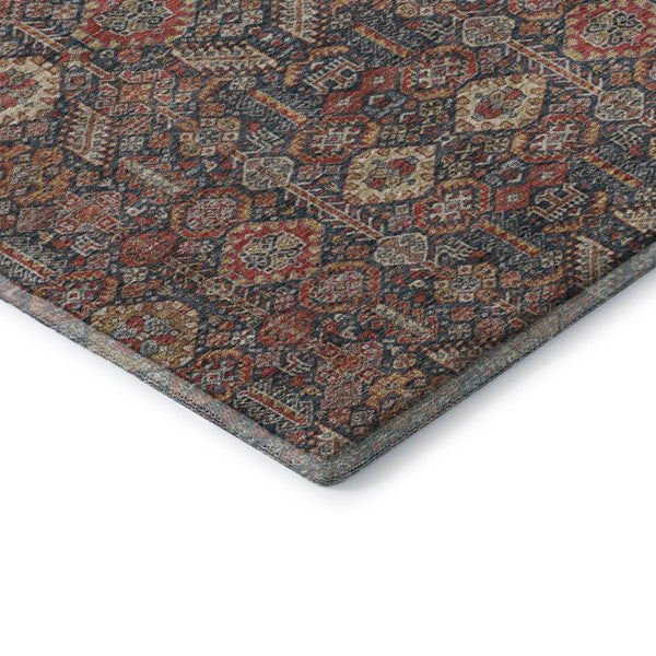 HomeRoots 10' X 14' Red Gold Gray Tribal Area Rug - UV Protected, Stain Resistant, Perfect for Family Spaces 649900