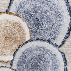 HomeRoots 5' X 8' Woodland Lodge Area Rug - Beige, Blue & Ivory, Washable, Stain Resistant, UV Protected Comfort 649914