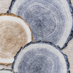 HomeRoots 8' X 10' Washable Area Rug in Beige, Blue & Ivory - Durable, Stain-Resistant with UV Protection 649916