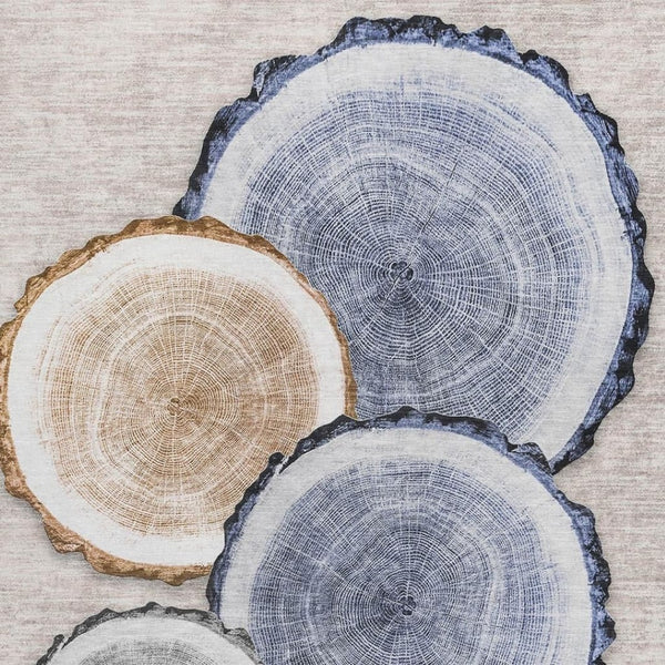 HomeRoots 8' X 10' Washable Area Rug in Beige, Blue & Ivory - Durable, Stain-Resistant with UV Protection 649916
