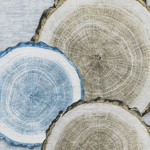 HomeRoots 9' Washable Woodland Lodge Area Rug in Blue, Brown & Ivory – UV Protected, Durable & Soft Design 649923