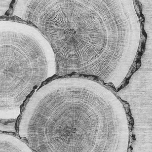 HomeRoots 8' X 10' Cozy Gray and Ivory Washable Woodland Lodge Area Rug with UV Protection for Active Homes 649928