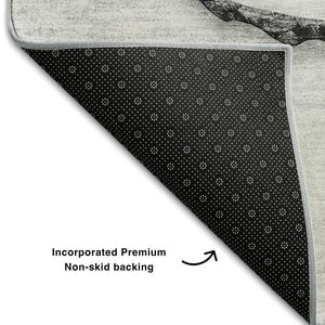 HomeRoots 10' Gray and Ivory Woodland Lodge Area Rug - Washable, UV-Protected, Durable Design for Any Room 649930