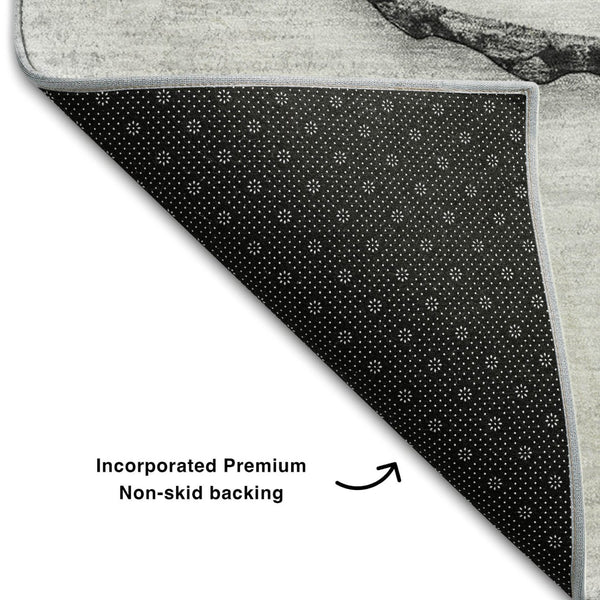 HomeRoots 10' Gray and Ivory Woodland Lodge Area Rug - Washable, UV-Protected, Durable Design for Any Room 649930