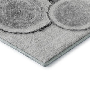 HomeRoots 10' Gray and Ivory Woodland Lodge Area Rug - Washable, UV-Protected, Durable Design for Any Room 649930
