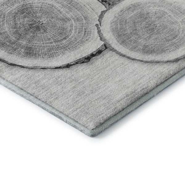 HomeRoots 10' Gray and Ivory Woodland Lodge Area Rug - Washable, UV-Protected, Durable Design for Any Room 649930