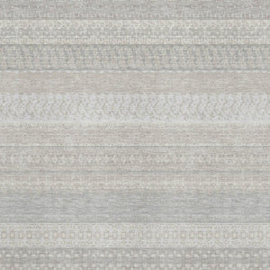 HomeRoots 8' X 10' Ivory and Beige Striped Washable Area Rug with UV Protection for High-Traffic Spaces 649940