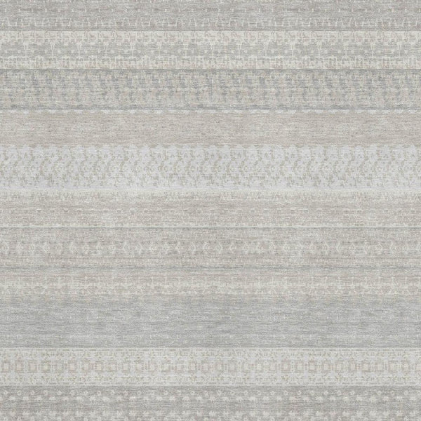 HomeRoots 8' X 10' Ivory and Beige Striped Washable Area Rug with UV Protection for High-Traffic Spaces 649940
