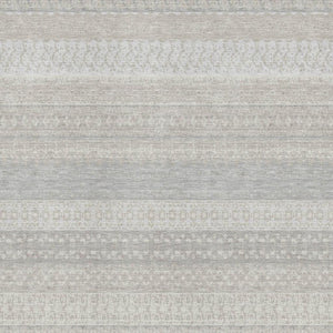 HomeRoots 9' X 12' Washable Ivory & Beige Striped Area Rug - Durable, UV-Protected, Stain-Resistant Design 649941