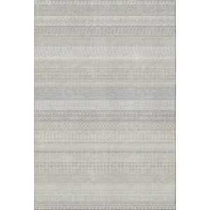 HomeRoots 10' X 14' Ivory And Beige Striped Area Rug – Washable, UV Protected, Ideal for High-Traffic Spaces 649942