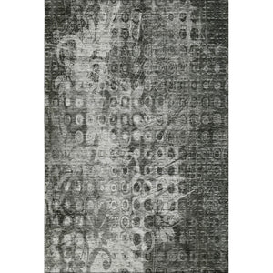 HomeRoots 10' Charcoal and Gray Ikat Washable Area Rug - Stylish, Durable, UV-Protected for Active Homes 649990