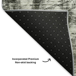 HomeRoots 10' Charcoal and Gray Ikat Washable Area Rug - Stylish, Durable, UV-Protected for Active Homes 649990