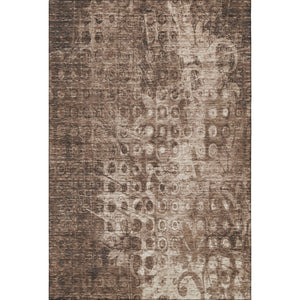 HomeRoots 8' X 10' Stylish Chocolate & Beige Ikat Area Rug - Washable, UV Protected, Perfect for Active Homes! 649994