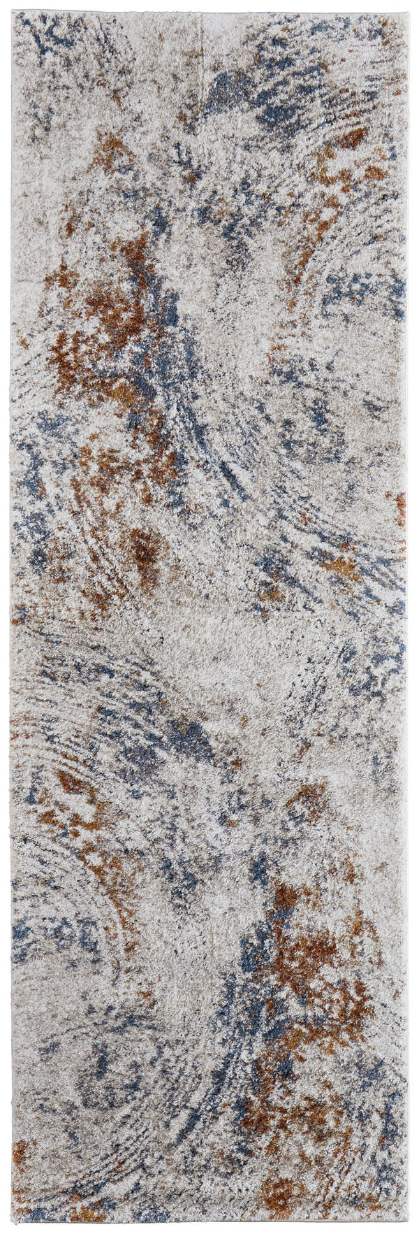 Feizy Rugs Gilmore Modern Abstract Geometric Rug – Vibrant Machine-made Polypropylene For Contemporary Spaces Ivory,Blue,Orange Polypropylene Gil39mmfivyrsti6a