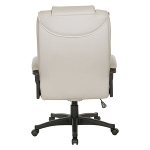 OSP Home Furnishings High Back Bonded Leather Office Chair with Lumbar Support and Ergonomic Padded Seat Taupe EC5162-EC21