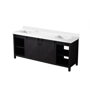 English Elm Brown Double Bath Vanity With White Quartz Countertop – Elegant Storage Solution For Bathrooms B2731P260067