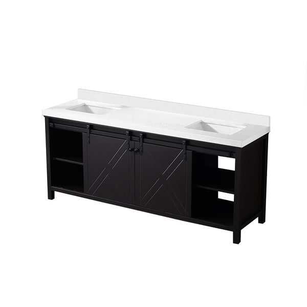 English Elm Brown Double Bath Vanity With White Quartz Countertop – Elegant Storage Solution For Bathrooms B2731P260067