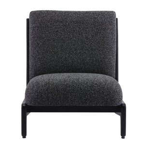 English Elm Scott Living Moda Set of 2 Accent Chairs White Cushion Matte Black Wood Frame Black N767P356660S