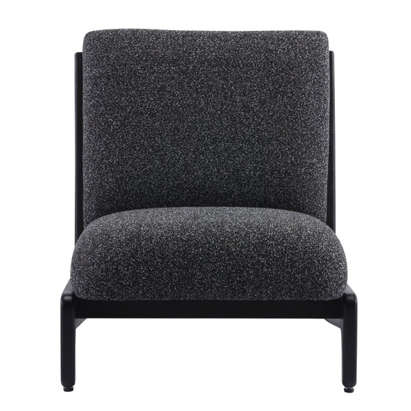 English Elm Scott Living Moda Set of 2 Accent Chairs White Cushion Matte Black Wood Frame Black N767P356660S