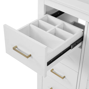 English Elm 36'' Bathroom Vanity with Ceramic Sink Combo, Solid Wood Frame, Soft-Close Drawers and Stylish Retro Groove Design White N710P291684K