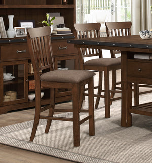 English Elm Dark Brown Schleiger Counter Height Chairs Set of 2 – Upholstered Wooden Seats, Burnished Industrial Storage Design B011P191860