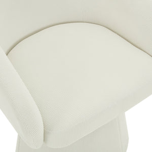 English Elm Christopher Knight Home® - Modern Swivel Narrow Corduroy Accent Chair with 360° Rotation, Compact Barrel Seat, 300 lb Capacity, Beige Comfort N765P292088B