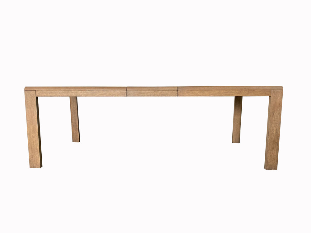 English Elm Leg Leg Dining Table w/ Leaf Latte - Solid Wood & Elm Veneer, Expands to 90", Seats 6, Modern Rounded Sides B2699P238649