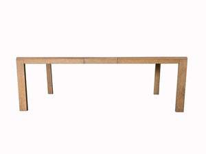 English Elm Leg Leg Dining Table w/ Leaf Latte - Solid Wood & Elm Veneer, Expands to 90", Seats 6, Modern Rounded Sides B2699P238649