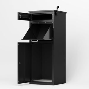 English Elm Package Delivery Box With Lock – Heavy-Duty Steel, Weather-Resistant, Secure Storage For Home & Office W396P278342-GIGA