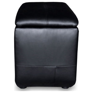 English Elm Black Top-grain Leather Home Theater Seating Row with Pocket Coil Recliners and Consoles B062S01838