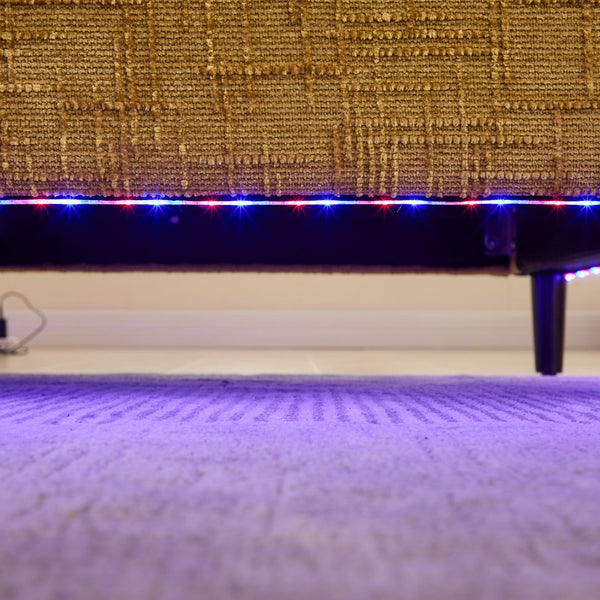 English Elm Modern chenille 2-seater sofa with LED lighting, USB charging, storage pocket, sturdy wood legs Mustard yellow W395P318542